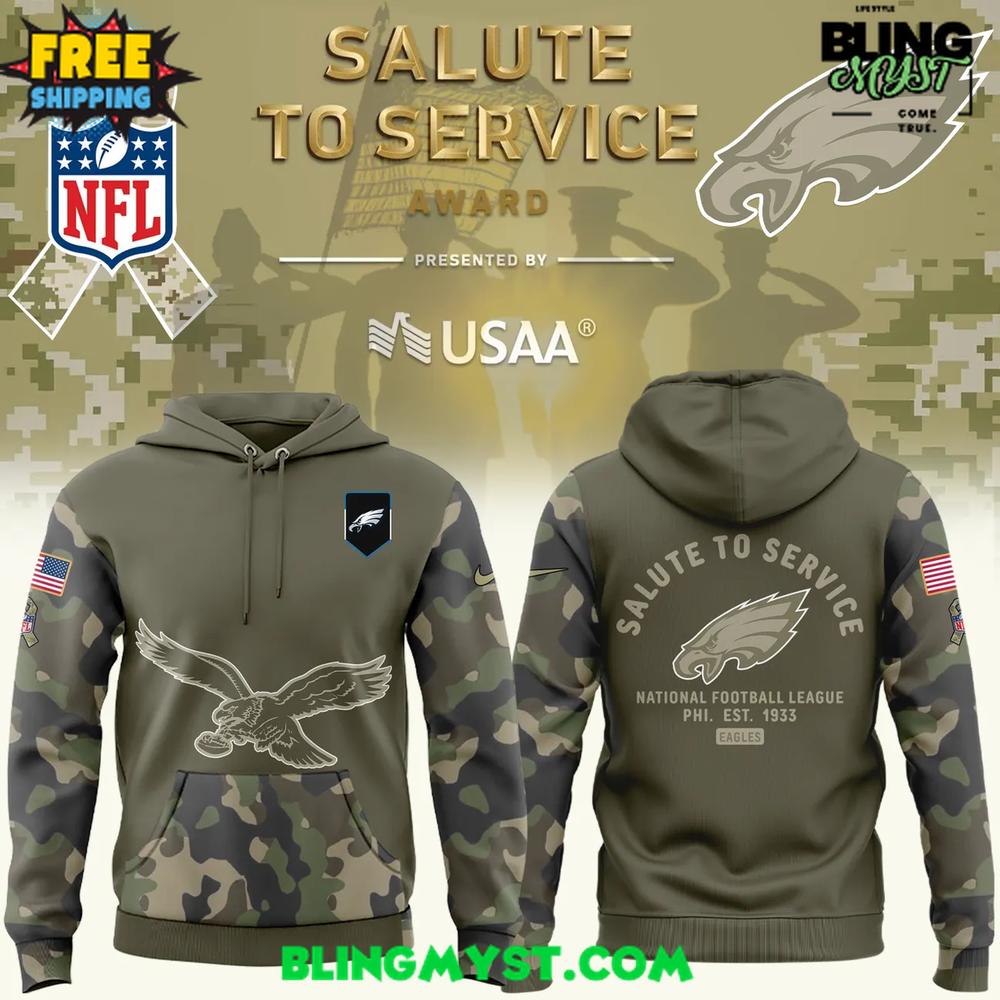 Philadelphia Eagles Salute to Service 2025 NFL Hoodie Philadelphia Eagles Salute to Service 2025 NFL Hoodie