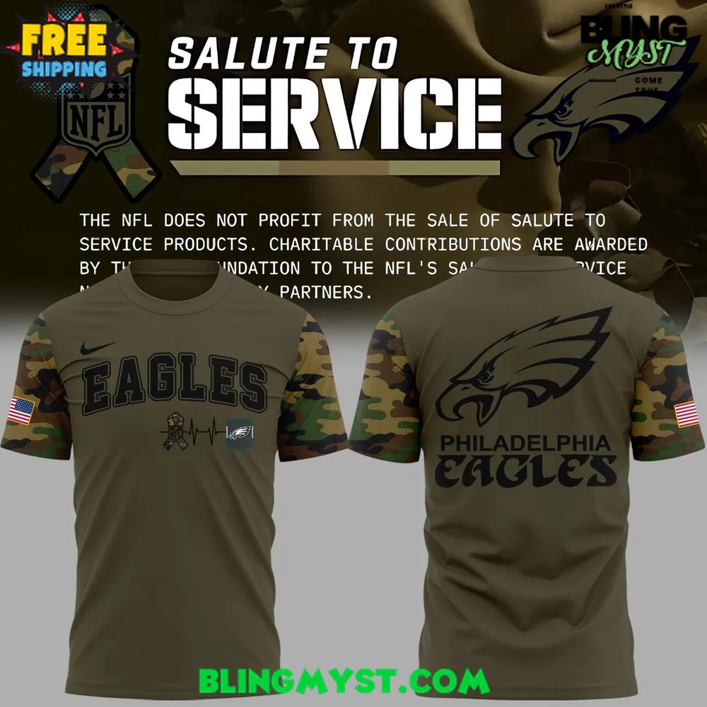 Philadelphia Eagles Salute to Service 2025 NFL T-Shirt Philadelphia Eagles Salute to Service 2025 NFL T-Shirt