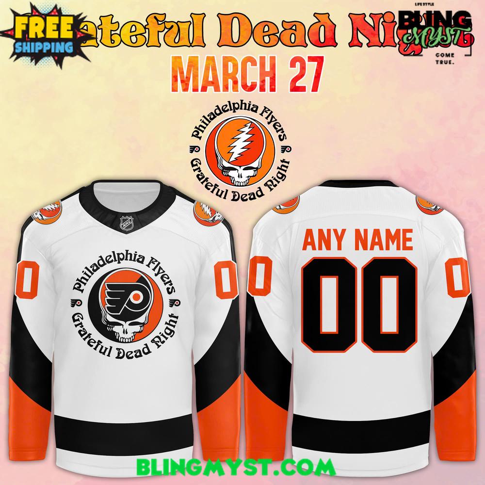 Philadelphia Flyers x Grateful Dead Night Special Edition Hockey Jersey Philadelphia Flyers x Grateful Dead Night Special Edition Hockey Jersey