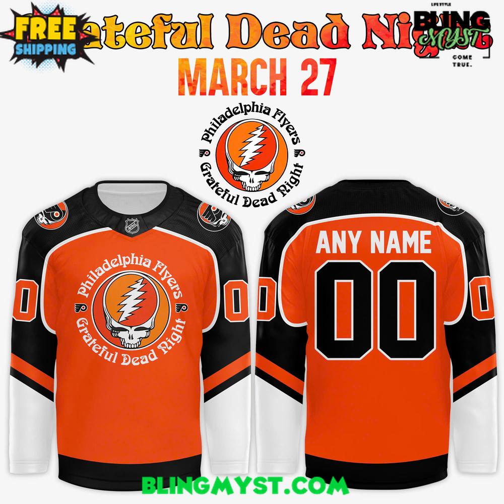 Philadelphia Flyers x Grateful Dead Night Special Edition Hockey Jersey Philadelphia Flyers x Grateful Dead Night Special Edition Hockey Jersey