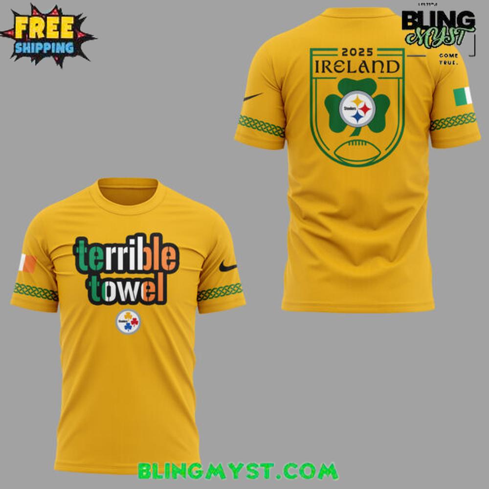 Pittsburgh Steelers Ireland 2025 Dublin Game T-Shirt Pittsburgh Steelers Ireland 2025 Dublin Game T-Shirt