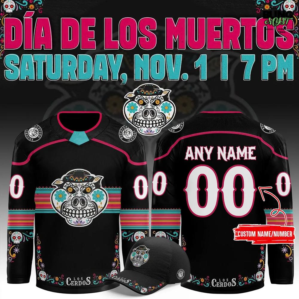 Rockford IceHogs Dia de Los Muertos 2025 Hockey Jersey Rockford IceHogs Dia de Los Muertos 2025 Hockey Jersey