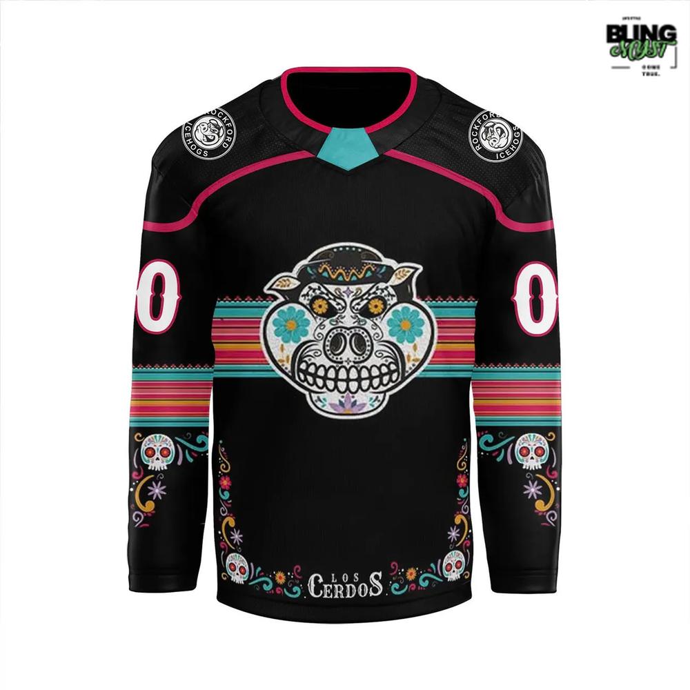 Rockford IceHogs Dia de Los Muertos 2025 Hockey Jersey Rockford IceHogs Dia de Los Muertos 2025 Hockey Jersey