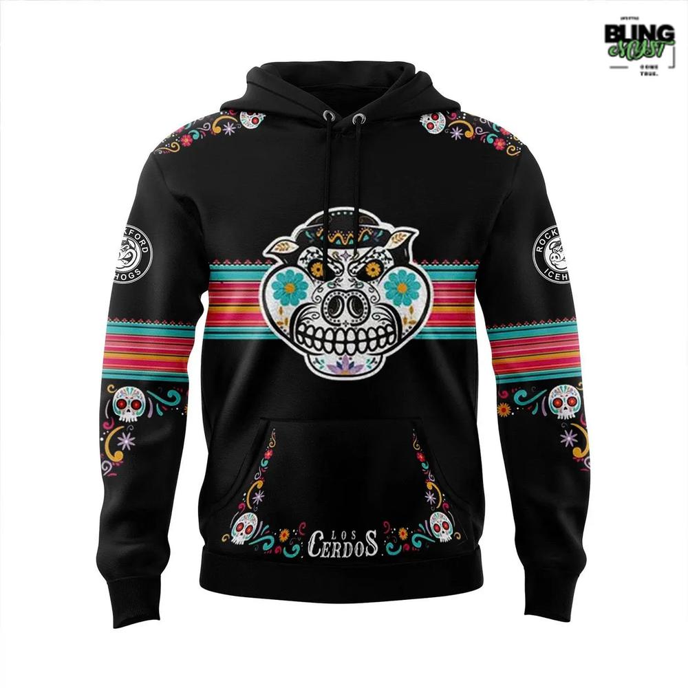 Rockford IceHogs Dia de Los Muertos 2025 Hoodie Rockford IceHogs Dia de Los Muertos 2025 Hoodie