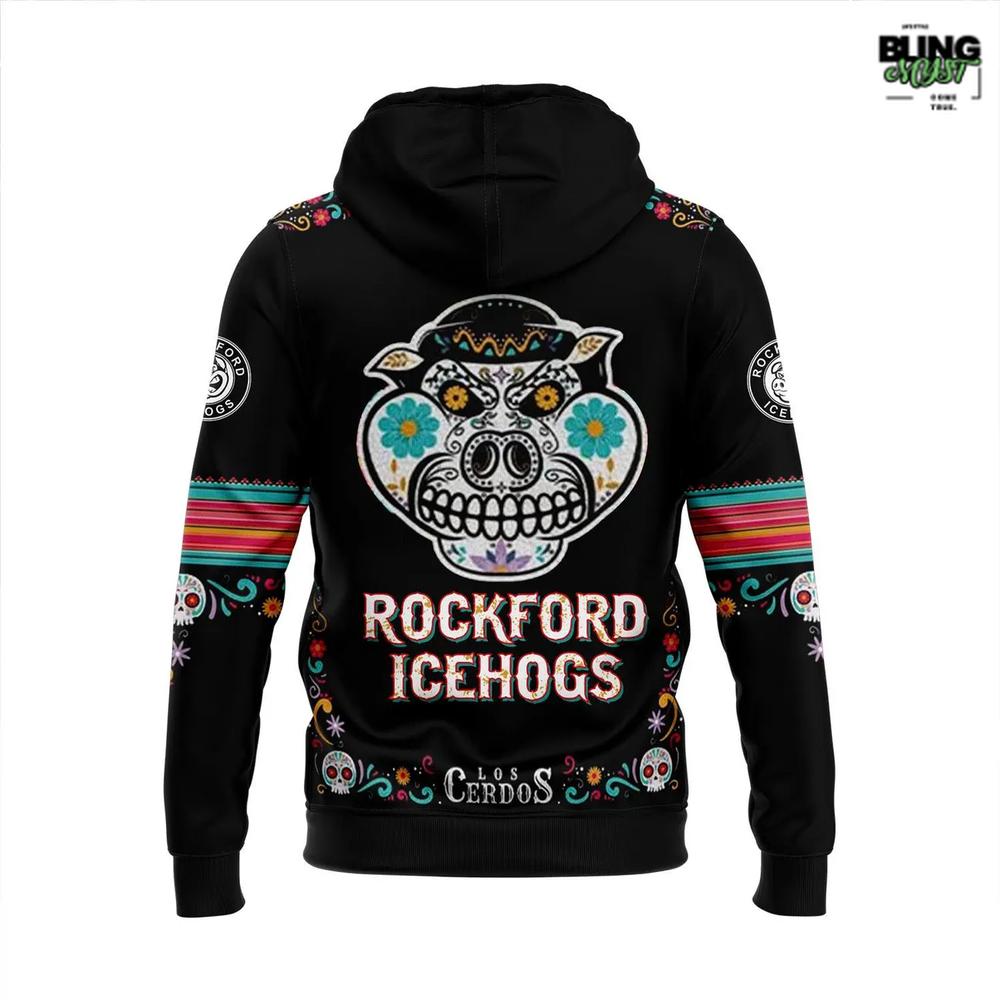 Rockford IceHogs Dia de Los Muertos 2025 Hoodie Rockford IceHogs Dia de Los Muertos 2025 Hoodie