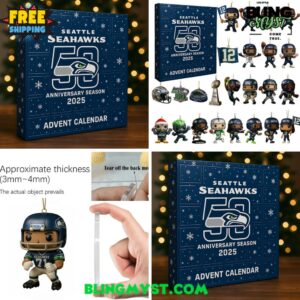 Seattle Seahawks 50TH ANNIVERSARY Christmas Limited Edition Advent Calendar 2025