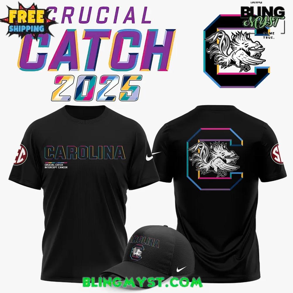 South Carolina Gamecocks Football 2025 Crucial Catch T-Shirt South Carolina Gamecocks Football 2025 Crucial Catch T-Shirt