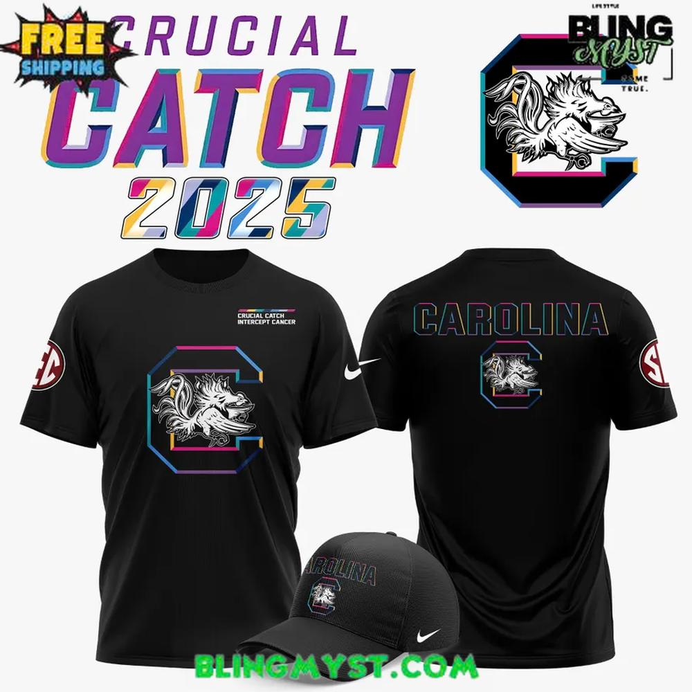 South Carolina Gamecocks Football 2025 Crucial Catch T-Shirt South Carolina Gamecocks Football 2025 Crucial Catch T-Shirt