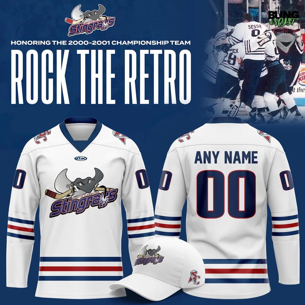 South Carolina Stingrays Rock the Retro Hockey Jersey South Carolina Stingrays Rock the Retro Hockey Jersey