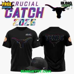 Texas Longhorns Crucial Catch Intercept Cancer 2025 T-Shirt