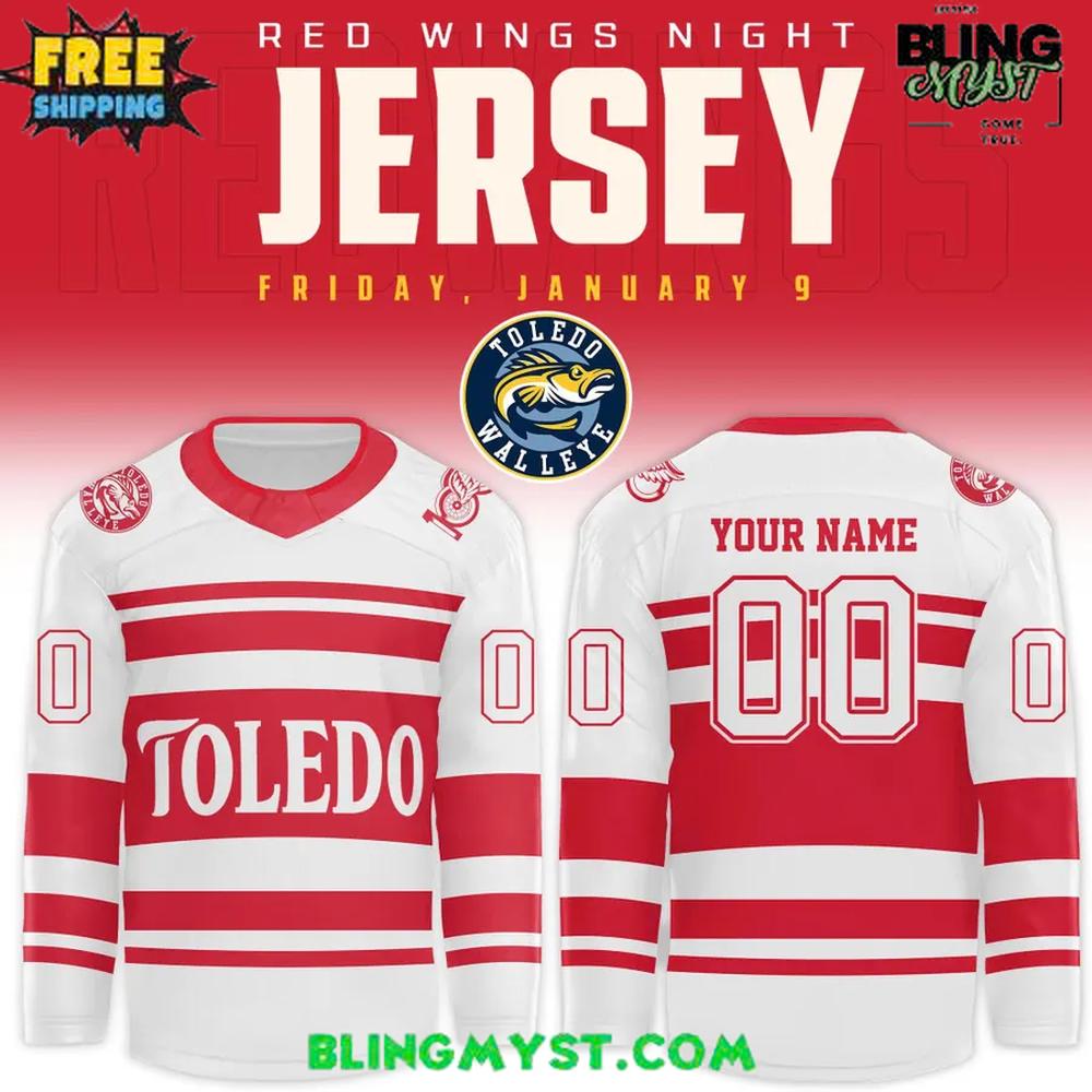 Toledo Walleye Detroit Red Wings Night Limited Edition Hockey Jersey Toledo Walleye Detroit Red Wings Night Limited Edition Hockey Jersey