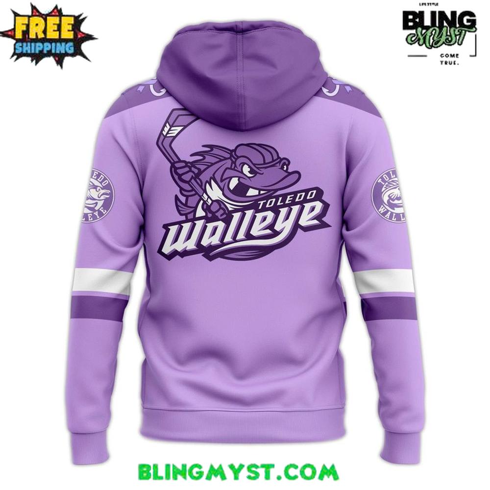 Toledo Walleye Hockey Fights Cancer 2025 Special Hoodie Toledo Walleye Hockey Fights Cancer 2025 Special Hoodie