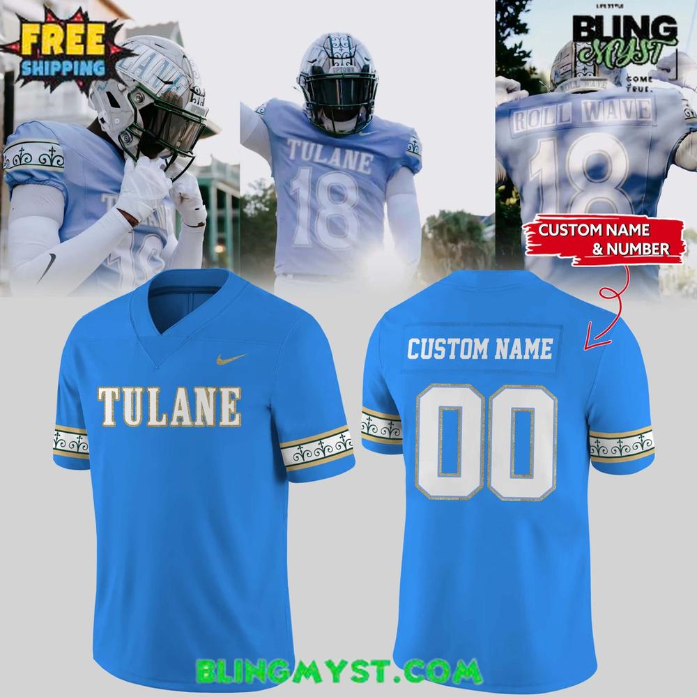 Tulane Green Wave Roll Wave Special Edition Football Jersey Tulane Green Wave Roll Wave Special Edition Football Jersey