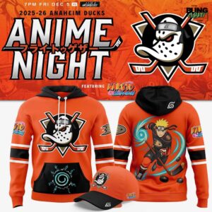 Anaheim Ducks Naruto Anime Night 2025-26 Hoodie