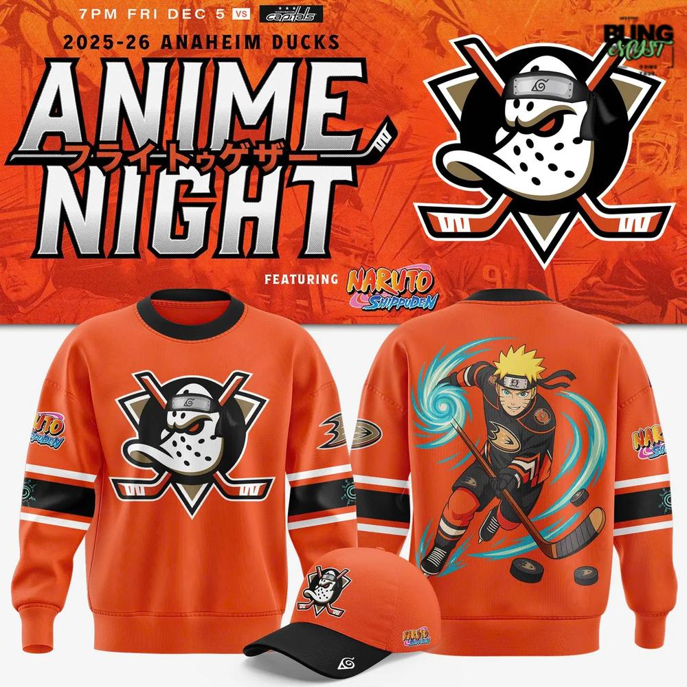 Anaheim Ducks Naruto Anime Night 2025-26 Sweatshirt Anaheim Ducks Naruto Anime Night 2025-26 Sweatshirt