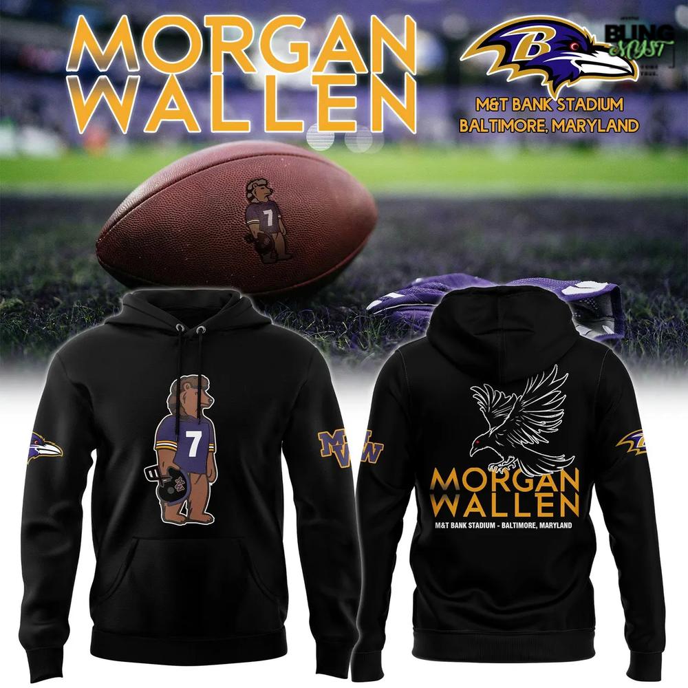 Baltimore Ravens Morgan Wallen Concert Limited Hoodie Baltimore Ravens Morgan Wallen Concert Limited Hoodie