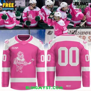Bemidji State Pink in the Rink 2025 Hockey Jersey