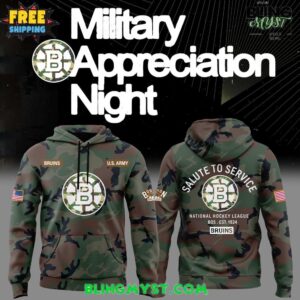 Boston Bruins 2025 Salute To Service Special Camo Hoodie 