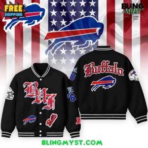 Buffalo Bills Vintage Black Old English Special Edition Varsity Jacket