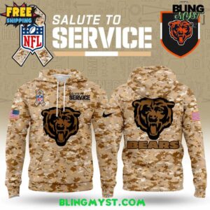 Chicago Bears 2025 Brown Salute To Service Hoodie