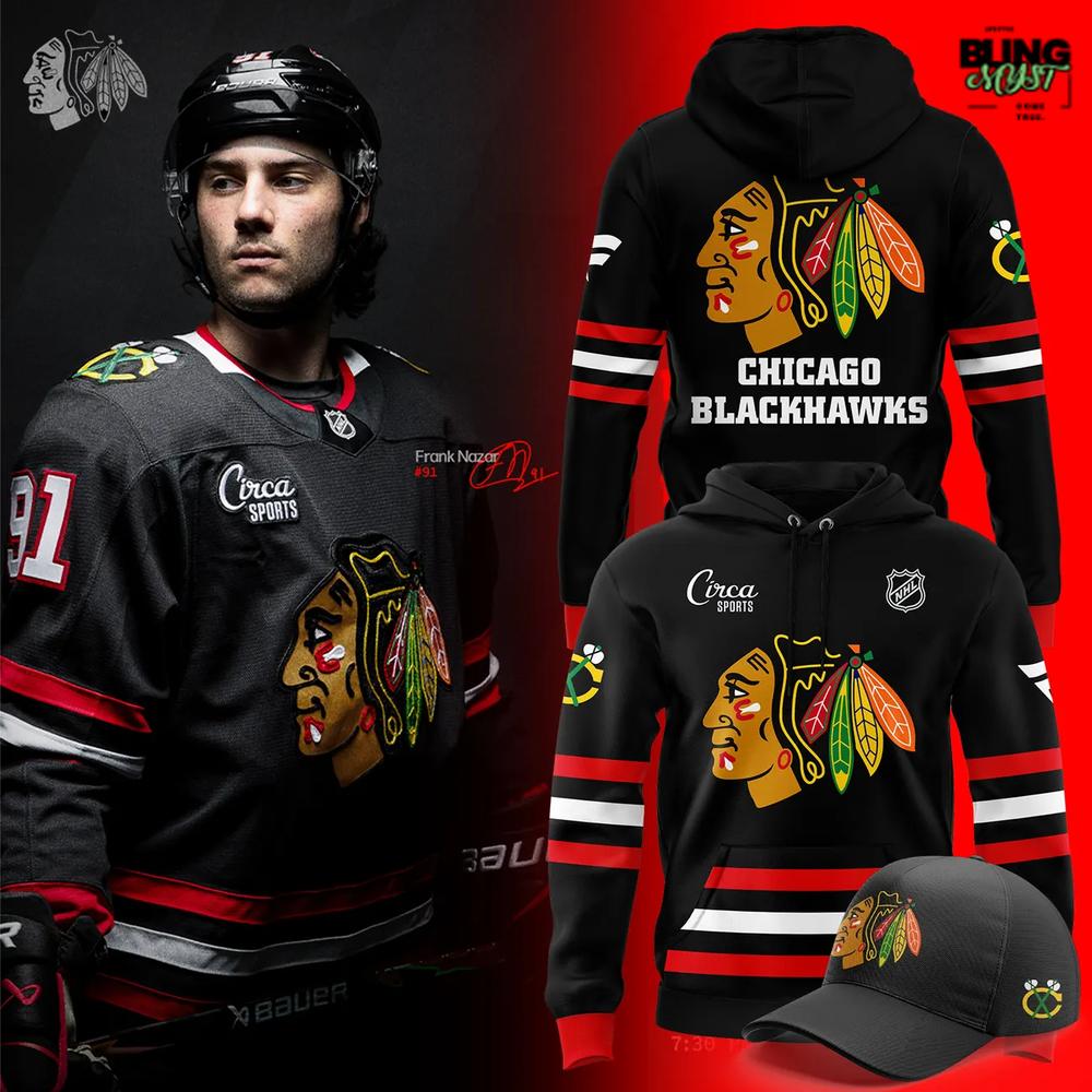 Chicago Blackhawks Black Alternate Uniform Returns After Two Decades NHL Hoodie Chicago Blackhawks Black Alternate Uniform Returns After Two Decades NHL Hoodie