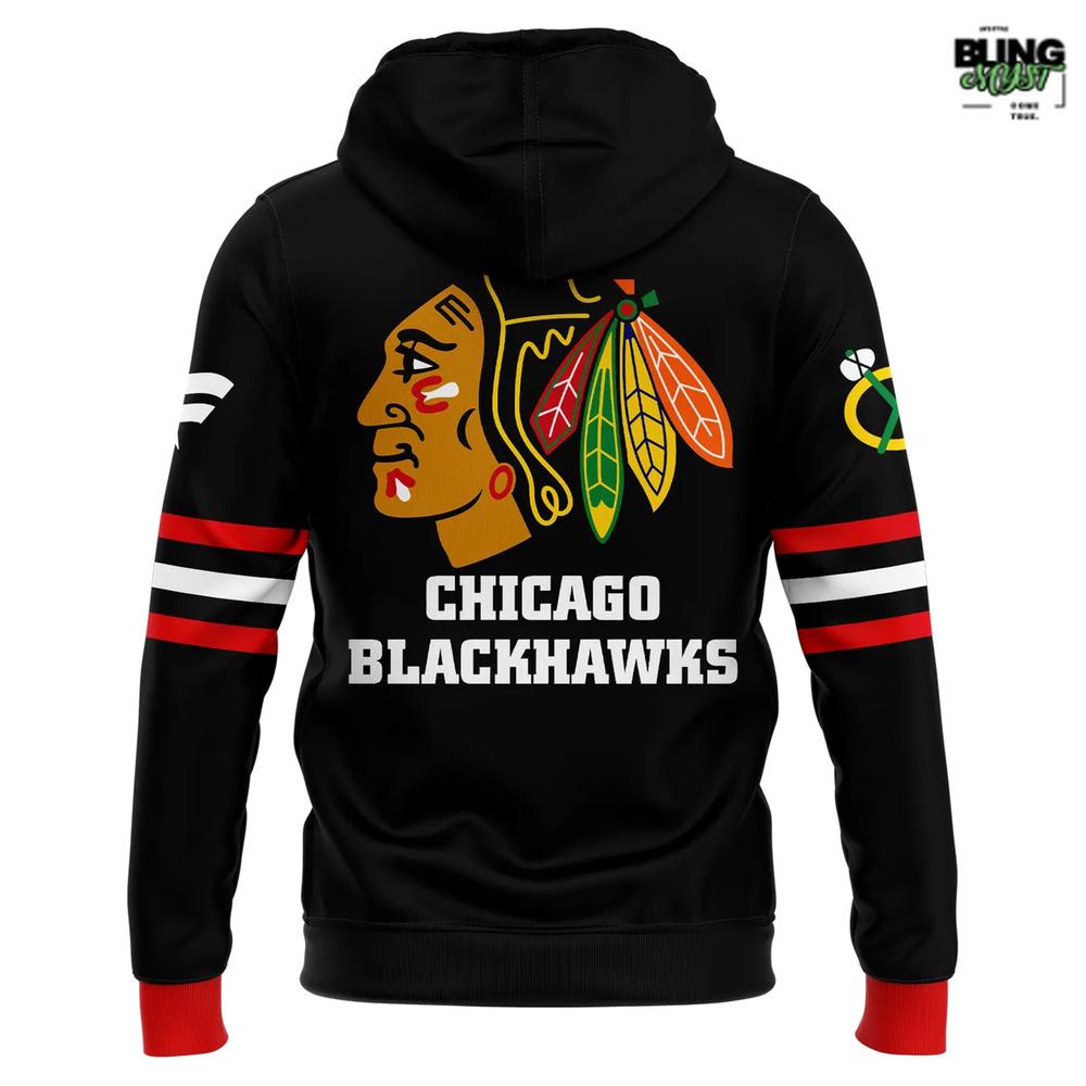 Chicago Blackhawks Black Alternate Uniform Returns After Two Decades NHL Hoodie Chicago Blackhawks Black Alternate Uniform Returns After Two Decades NHL Hoodie