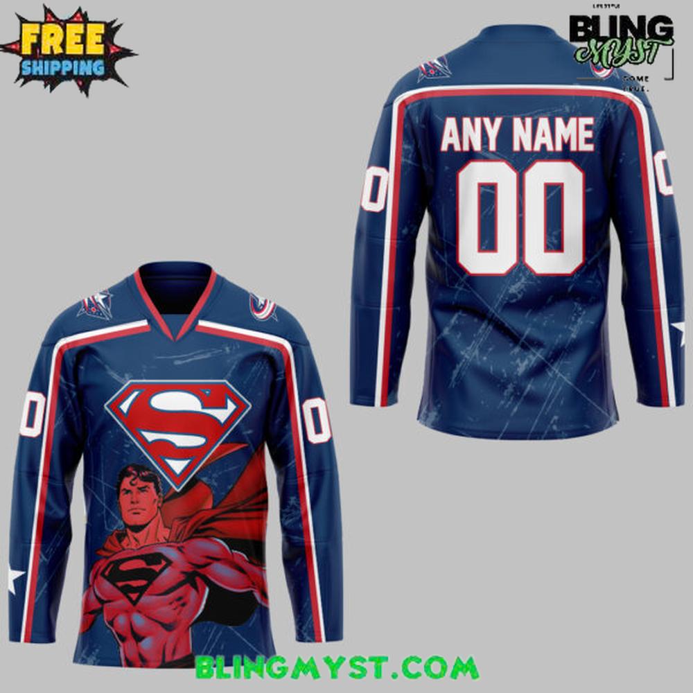 Columbus Blue Jackets Superman Night Special Hockey Jersey Columbus Blue Jackets Superman Night Special Hockey Jersey