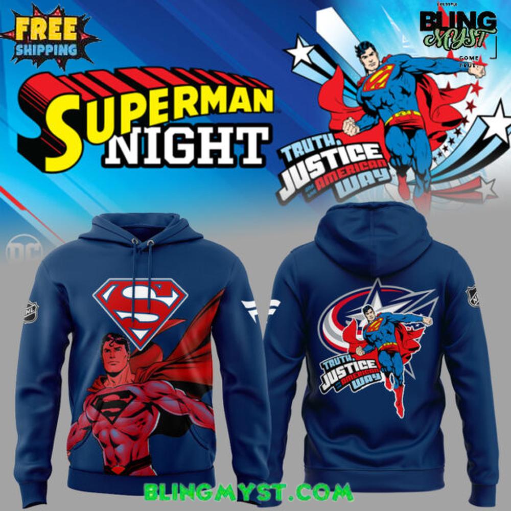 Columbus Blue Jackets Superman Night Special Hoodie Columbus Blue Jackets Superman Night Special Hoodie