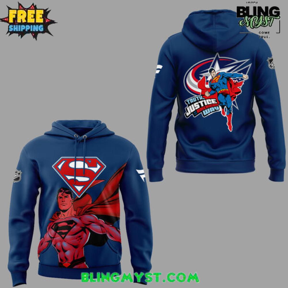 Columbus Blue Jackets Superman Night Special Hoodie Columbus Blue Jackets Superman Night Special Hoodie
