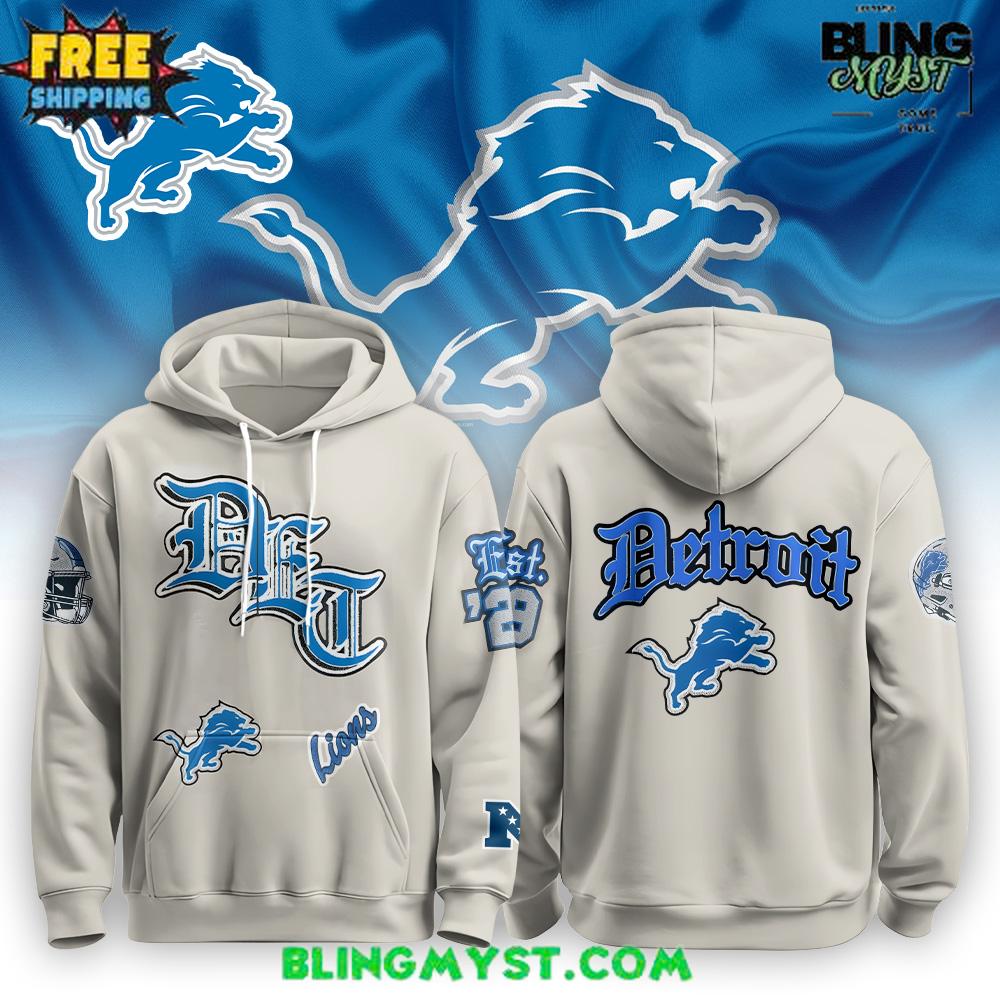 Detroi Lions Vintage Cream Old English Special Edition Hoodie Detroi Lions Vintage Cream Old English Special Edition Hoodie