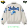 Detroi Lions Vintage Cream Old English Special Edition Varsity Jacket 3