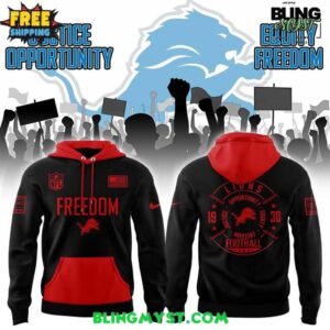 Detroit Lions 2025 Justice Opportunity Equity Freedom Hoodie