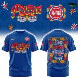 Detroit Pistons Día De Los Muertos 2025 T-Shirt