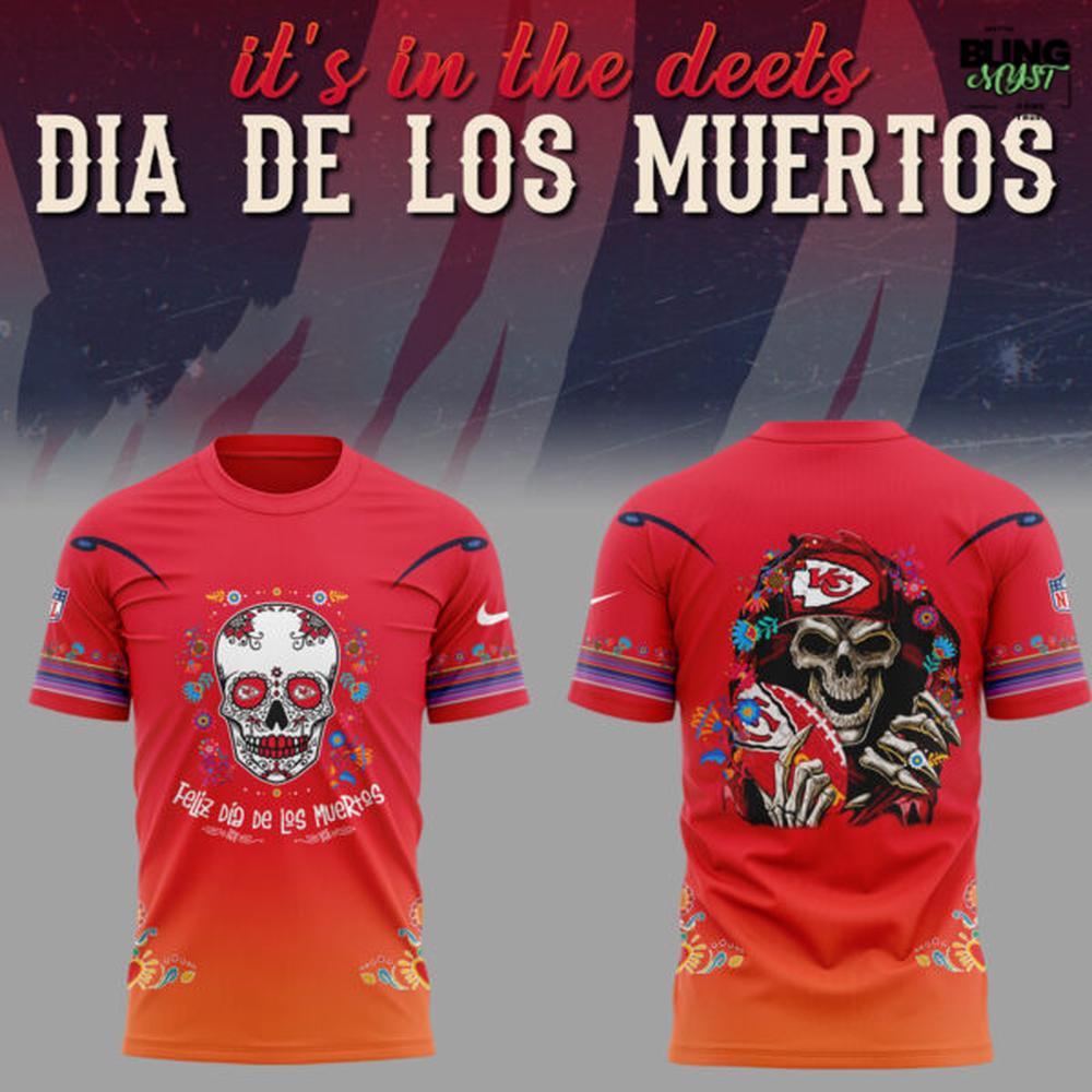 Kansas City Chiefs 2025 Día De Los Muertos Premium T-Shirt Kansas City Chiefs 2025 Día De Los Muertos Premium T-Shirt
