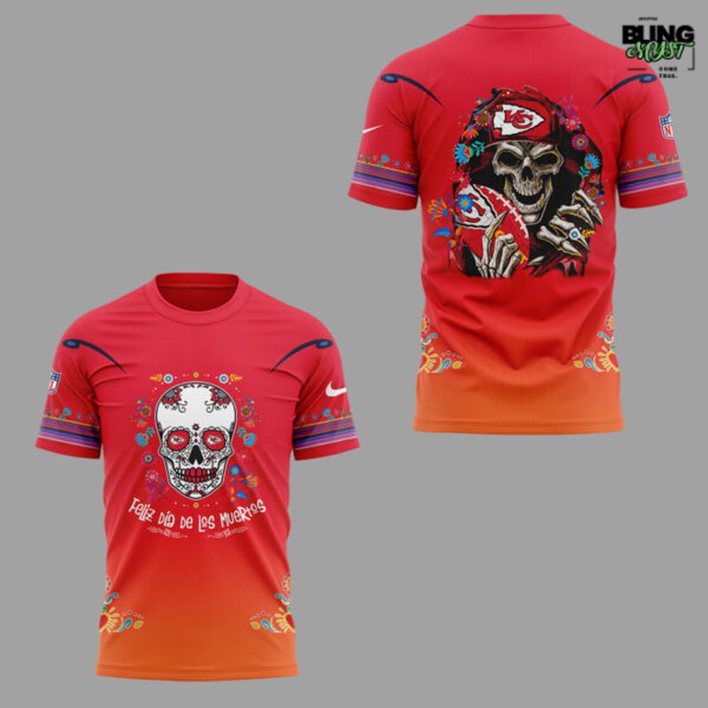 Kansas City Chiefs 2025 Día De Los Muertos Premium T-Shirt Kansas City Chiefs 2025 Día De Los Muertos Premium T-Shirt