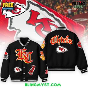 Kansas City Chiefs Vintage Black Old English Special Edition Varsity Jacket