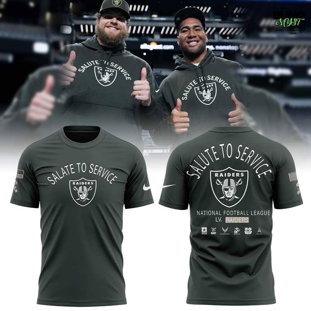 Las Vegas Raiders 2025 Salute to Service Special Edition T-Shirt Las Vegas Raiders 2025 Salute to Service Special Edition T-Shirt