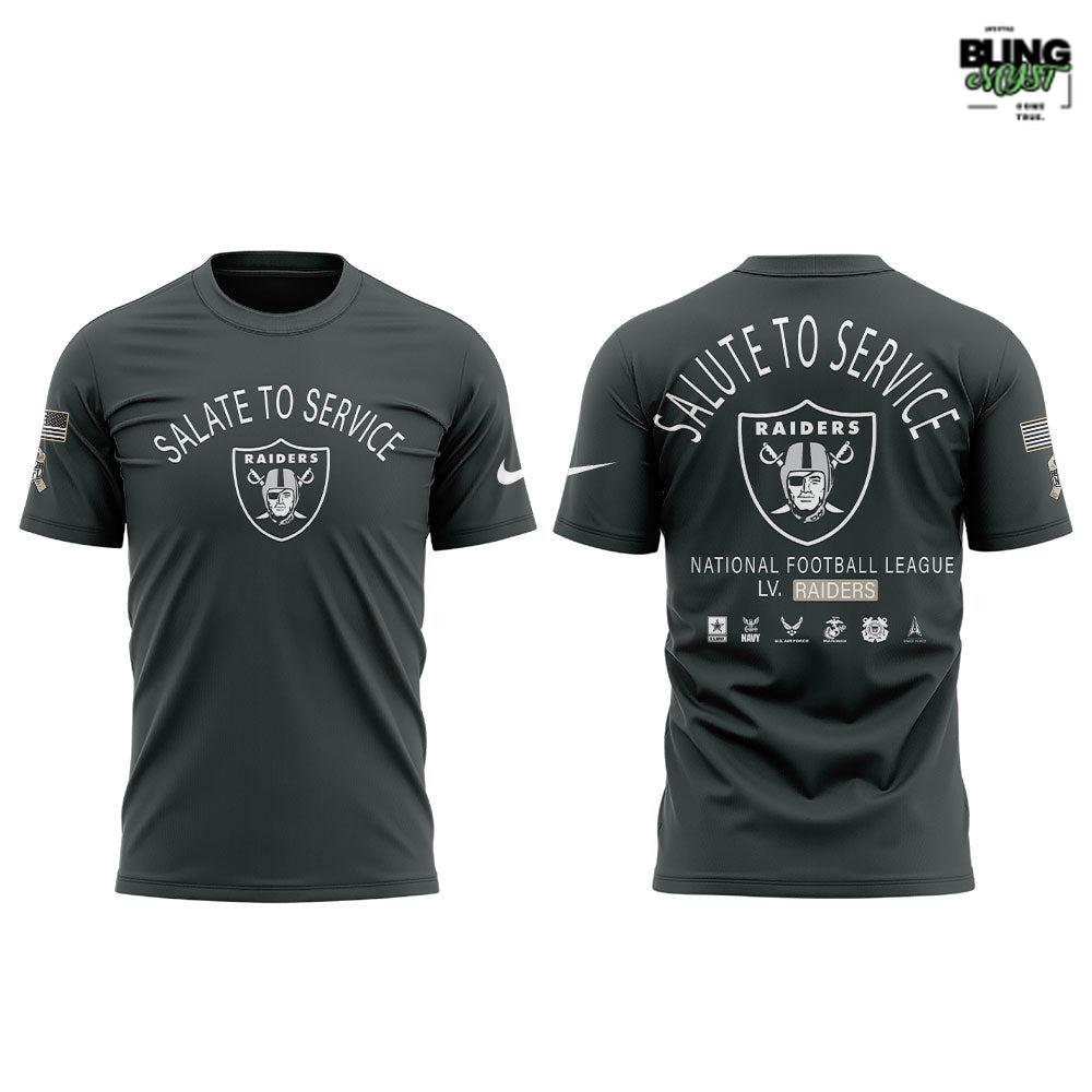 Las Vegas Raiders 2025 Salute to Service Special Edition T-Shirt Las Vegas Raiders 2025 Salute to Service Special Edition T-Shirt