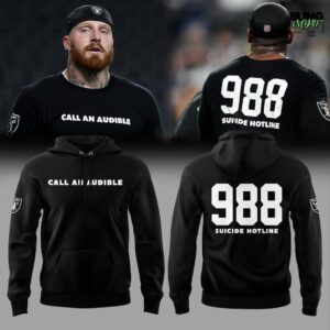 Las Vegas Raiders Call An Audible 988 Suicide Hotline Hoodie