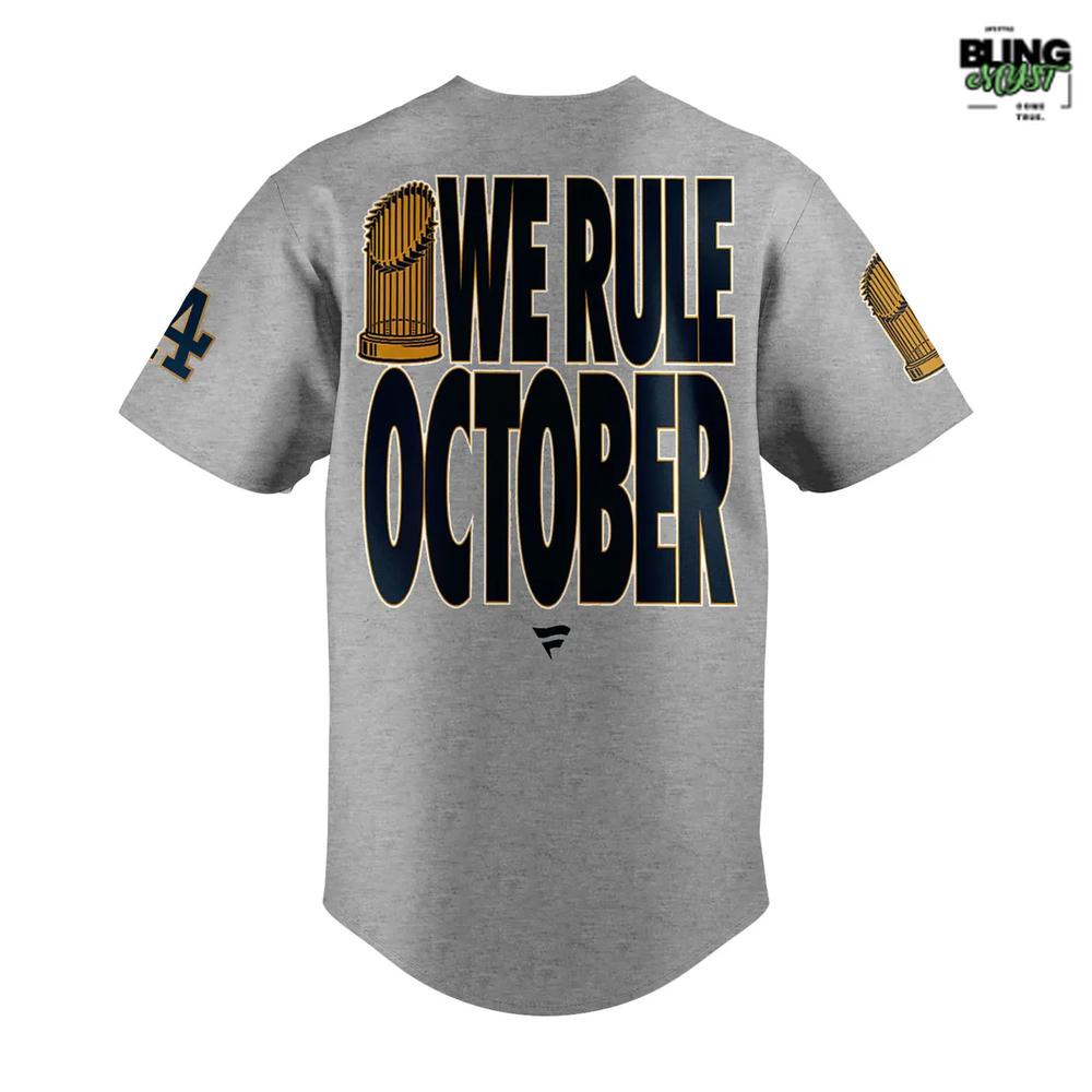 Los Angeles Dodgers 2025 World Series Champions We Rule October Baseball Jersey Los Angeles Dodgers 2025 World Series Champions We Rule October Baseball Jersey