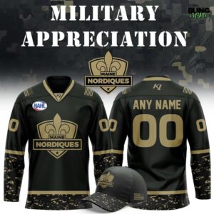 Maine Nordiques 2025 Military Appreciation Night Hockey Jersey
