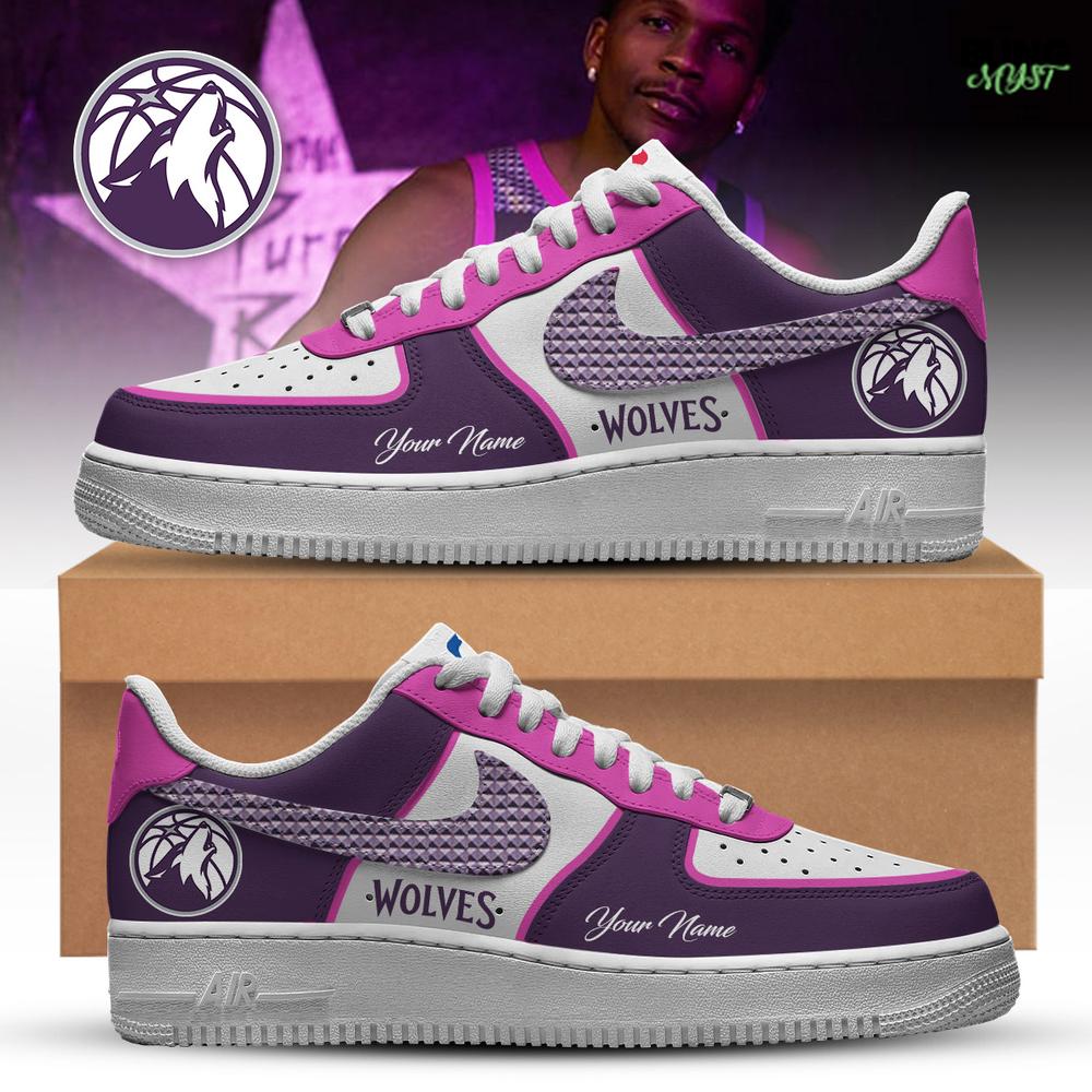 Minnesota Timberwolves 2025 City Edition Purple Air Force 1 Sneaker Minnesota Timberwolves 2025 City Edition Purple Air Force 1 Sneaker