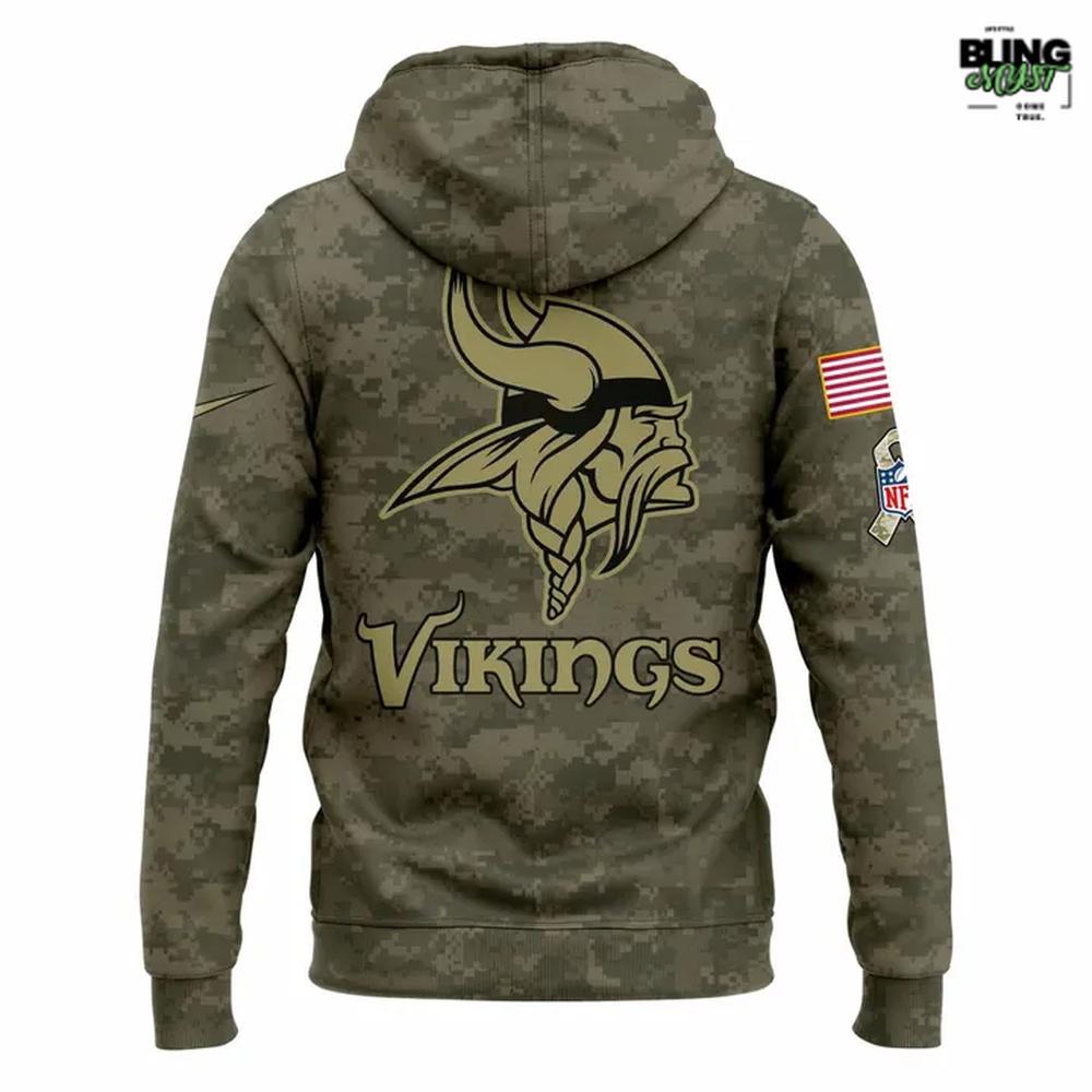 Minnesota Vikings Salue to Service 2025-2026 Camo Hoodie Minnesota Vikings Salue to Service 2025-2026 Camo Hoodie