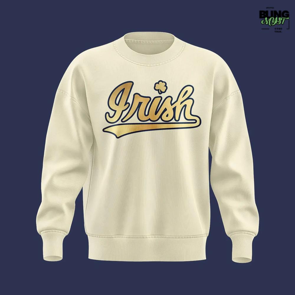Notre Dame Fighting Irish Golden Irish Limited Edition Cream Sweatshirt Notre Dame Fighting Irish Golden Irish Limited Edition Cream Sweatshirt