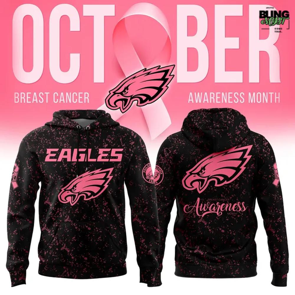 Philadelphia Eagles Breast Cancer Awareness 2025 Hoodie Philadelphia Eagles Breast Cancer Awareness 2025 Hoodie