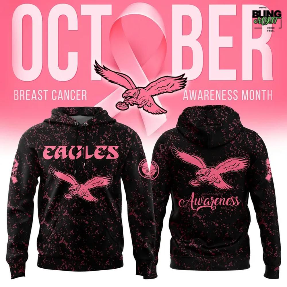 Philadelphia Eagles Breast Cancer Awareness 2025 Hoodie Philadelphia Eagles Breast Cancer Awareness 2025 Hoodie