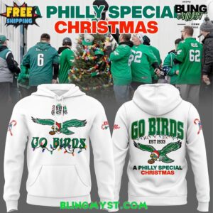 Philadelphia Eagles Merry Christmas 2025 White Hoodie