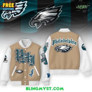 Philadelphia Eagles Vintage Cream Old English Special Edition Varsity Jacket