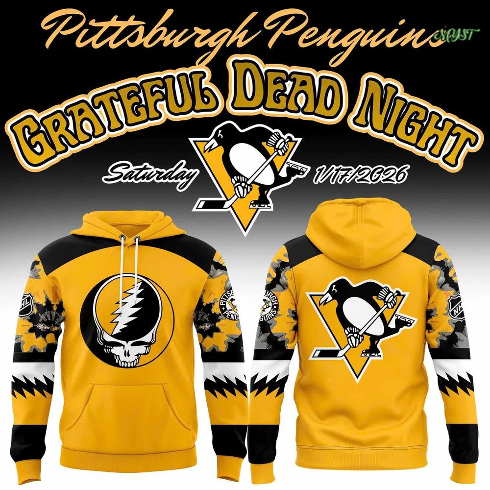 Pittsburgh Penguins Grateful Dead Night 2026 Hoodie Pittsburgh Penguins Grateful Dead Night 2026 Hoodie