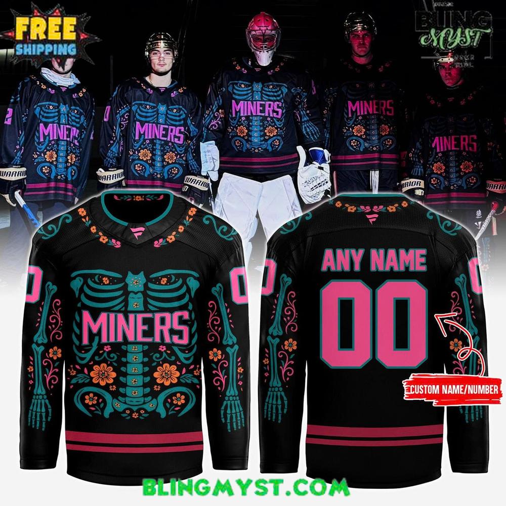 Rock Springs Miners Día de Muertos 2025 Special Hockey Jersey Rock Springs Miners Día de Muertos 2025 Special Hockey Jersey